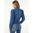 thumbnail image 2 of Sofia Jeans by Sofia Vergara Women's Cropped Fray Hem Jacket with Puff Sleeves, 2 of 6