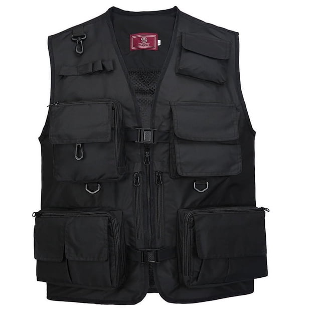 Chaleco multibolsillos para hombre, chaleco para deportes al aire libre, pesca, reportero, fotografía, chaleco informal para hombre voluntario