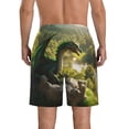 thumbnail image 3 of Yiaed Deep Forest Stone Green Dragon Print Men's Swim Trunks with Lining Quick Dry Sports Shorts Beach Shorts Boardshorts-XX-Large, 3 of 5