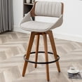 thumbnail image 5 of FOWEOAIU Bar Stools Leather Upholstered Adjustable Swivel Counter Stool 26"，with Footrest for Bar, Kitchen Island, Bistro, Gray (Set of 2）, 5 of 9