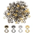 thumbnail image 1 of 100 juegos de ojales de 5/16" (4 mm) con arandelas para cinturones, ropa, núcleos de cuentas, proyecto de bricolaje (oro/plata/gris/bronce), 1 of 7