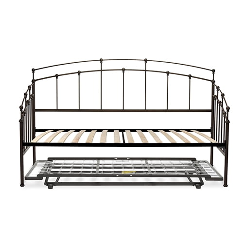 Fenton Complete Metal Daybed With Euro, Trundle Bed Pop Up