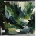 thumbnail image 3 of Ambesonne Dark Green Shower Curtain, Deep Nature Abstract Art, 69"Wx75"L, Blue Grey and Eggshell, 3 of 4