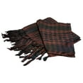 thumbnail image 2 of Arab Plaid Fringe Scarf Lightweight Cotton Head Neck Wrap with Tassel Unisex, 2 of 4