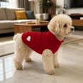 thumbnail image 2 of Zynoxe Small Dog Sweater Warm Comfy Knit Ribbed Winter Sweaters Solid Color Turtleneck Love Heart Print Winter Clothes, 2 of 6
