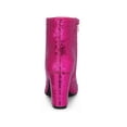 thumbnail image 2 of BLISSFUL STEP Women's Glitter Round Toe Block Heel Ankle Boots Hot Pink 10, 2 of 7
