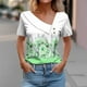 thumbnail image 3 of Camisetas de Manga Corta para las Mujeres Impresas Primavera Verano Botón de la Camiseta Casual, Camisetas de Mujer Casual, 3 of 4