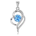 thumbnail image 2 of Collar de cristal en forma de corazón, collar de plata estándar 925, collar de joyería para mujer, el mejor regalo navideño para mujer, 2 of 5