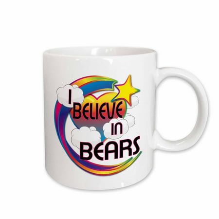 

3dRose I Believe In Bears Cute Believer Design Ceramic Mug 11-ounce