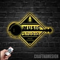 thumbnail image 3 of Craftnamesign Custom Music Studio Metal Wall Art LED Light, Personalized Music Audio Name Sign, 3 of 5