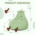 thumbnail image 6 of edx Bean Bag Chair for Kids, Soft Faux Rabbit Fur Fabric, Removable Washable Cover, Eggplant Lazy Chair for Bedroom Living Room, 31 Inch, Green, 6 of 7