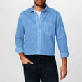 thumbnail image 2 of EHRWE Men's Shirts Male Denim Shirt Long Sleeve Jean Work Shirts Regular Fit Button Down Shirts With Pockets Hawaiian Vacation Clothes, 2 of 4
