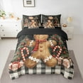 thumbnail image 2 of Manfei Brown Gingerbread Man 7-Piece Twin Bedding Sets,Merry Christmas Bedding Comforter Set,Xmas Gifts Candy Cane Sheet Sets For Girls Boys,Luxury Bedroom Decor Reversible, 2 of 8