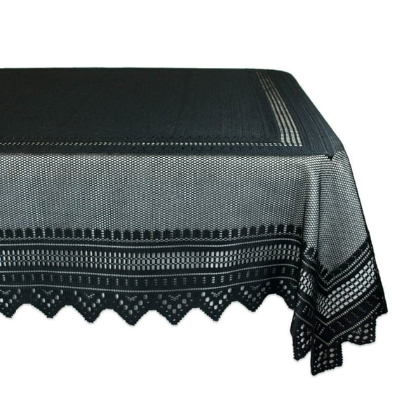 Black Nordic Lace Tablecloth 52x90