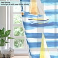 thumbnail image 4 of Yayeee Window Curtains Light Filtering 63"x52" Grommet Panel Pair Home Living Room Decor, Green Sailboats, 4 of 7