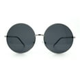 thumbnail image 5 of Iconic Hippie Oversized Round Circle Lens Boho Metal Rim Sunglasses Silver - Black, 5 of 8