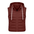 thumbnail image 4 of Womens Puffer Vest Lightweight Winter Sleeveless Jacket Quilted Outerwear with Hood Zip Up Down Vests with Pockets,S-3XL, 4 of 9