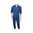 thumbnail image 6 of Men INSERCH premium Soft Linen Breathable 2pc Walking Leisure suit LS29116 Royal, 6 of 11