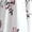 White, variant on White Floral Print Waist-Gathering Pleated A-Line Maxi Dress For Women