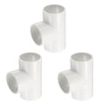 thumbnail image 1 of Uxcell 3Pcs 1.5" Tee 3 Vías Conectores de Tubo, Accesorios de Esquina para Estructura de Soporte de Estante, Blanco, 1 of 6