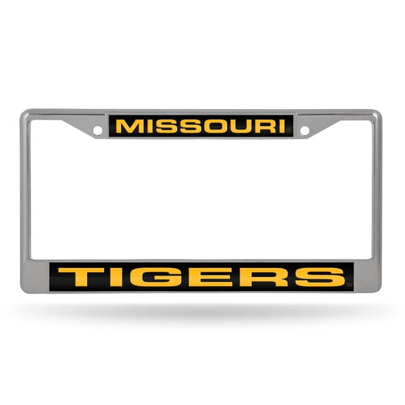 Missouri-Tiger's Chrome Metal License Plate Frame Holder