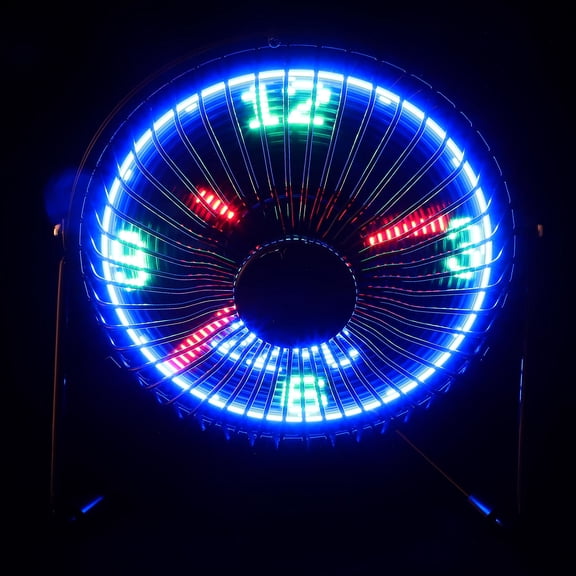 FOMIYES Temperature Fan USB LED Clock Black for Cooling Use with 360 Degrees Rotation