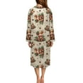 thumbnail image 3 of FOR U DESIGNS Highland Cattle Holly Pattern Womens Nightgown Soft Womens Embroidered Housecoat Lightweight Zipper Dusters Robe Long Sleeve Sleep Dress Christmas Decor with Pockets, XL, 3 of 8