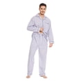 thumbnail image 4 of GLOBAL Mens 100% Cotton Long Sleeve Pajama Set, Breathable Lightweight Button Down Nightwear with Pants, S-3XL, 4 of 6