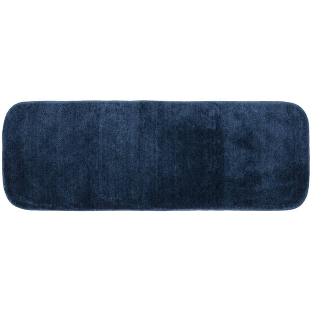 Traditional Soft and Plush Nylon Washable Bath Runner Navy, 22"x60