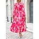 thumbnail image 2 of Vestido PRETTYGARDEN Floral Midi con Escote en V y Mangas Largas Talla XXL, 2 of 9