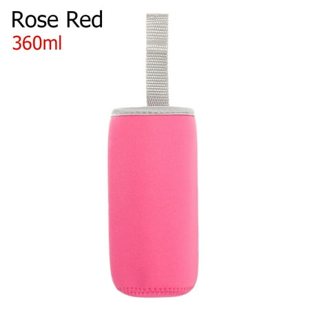 

Useful Sport Camping Accessories Pouch Portable Water Bottle Cover Vacuum Cup Sleeve Water Bottle Case Glass Bottle Cover ROSE RED 360ML