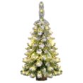 thumbnail image 1 of 2FT Premium Flocked Christmas Fake Tree  Perfect Artificial Tree with LED Lights for Christmas Decoration  Snowy  Tree with Wood Base, 1 of 6