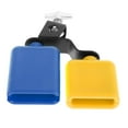 thumbnail image 2 of Double Mounted Bell Set Noisemaker Percussion drum set Instrument Accessory Style F, 2 of 9
