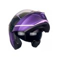 thumbnail image 4 of Casco Abatible Kov Moto Thunder Waves Morado Mujer Luz Led Talla XXL, 4 of 5