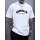 thumbnail image 1 of BROOKLYN Print Men's New Round Crew Neck Short Sleeve Tee, Fashion T-Shirt, Comfy Breathable Casual Sports Top For Spring Summer Holiday Leisure Vacation, Casual Sporty Tee, Summer Gifts, 1 of 8