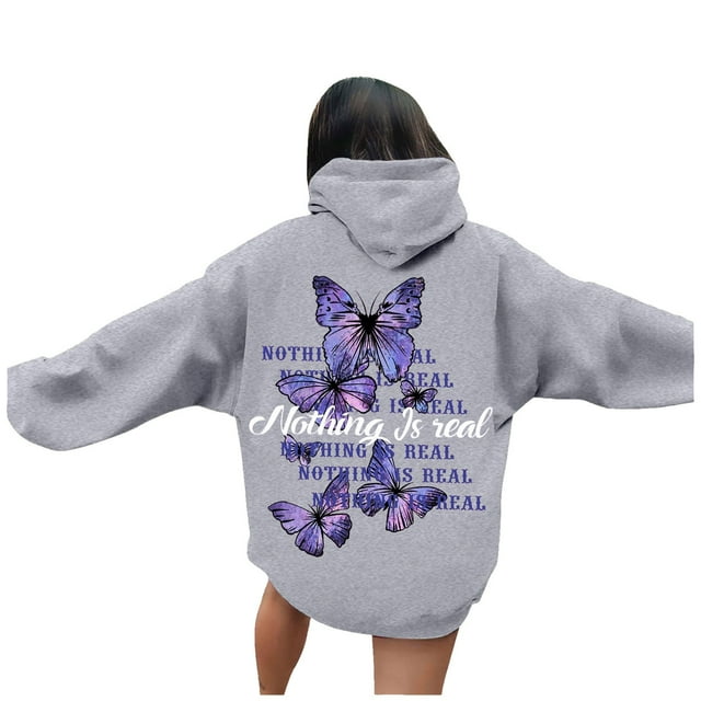 Chandail à Capuche Imprimé Lettre Mode Femme Manches Longues Décontracté Sportif Confortable