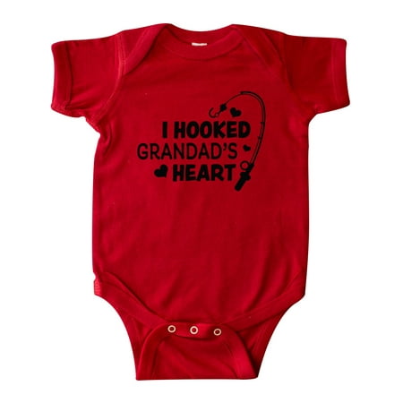 

Inktastic I Hooked Grandad s Heart with Fishing Rod Gift Baby Boy or Baby Girl Bodysuit