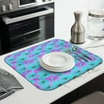thumbnail image 3 of Daisy Flower Microfiber Dish Drying Pad for Kitchen Countertop Absorbent Rack Mat Foldable Spring Summer Drainer Mat 16x18 Inch, 3 of 7