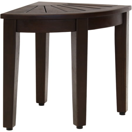 15.5" Kai™ Mocha Corner Teak Shower Bench