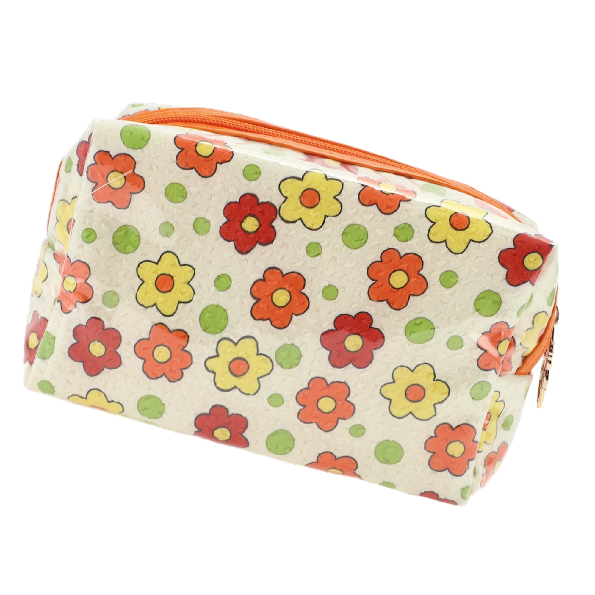 Unique Bargains 1 Pc Women Octagonal Travel Organizer Toiletry Bag Orange