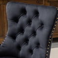 thumbnail image 5 of PORKISS Office Chair, Velvet Upholstered Home Office Chair with Gold Metal Base, Adjustable Swivel Desk Chair with Tufted Button, Black, 5 of 11