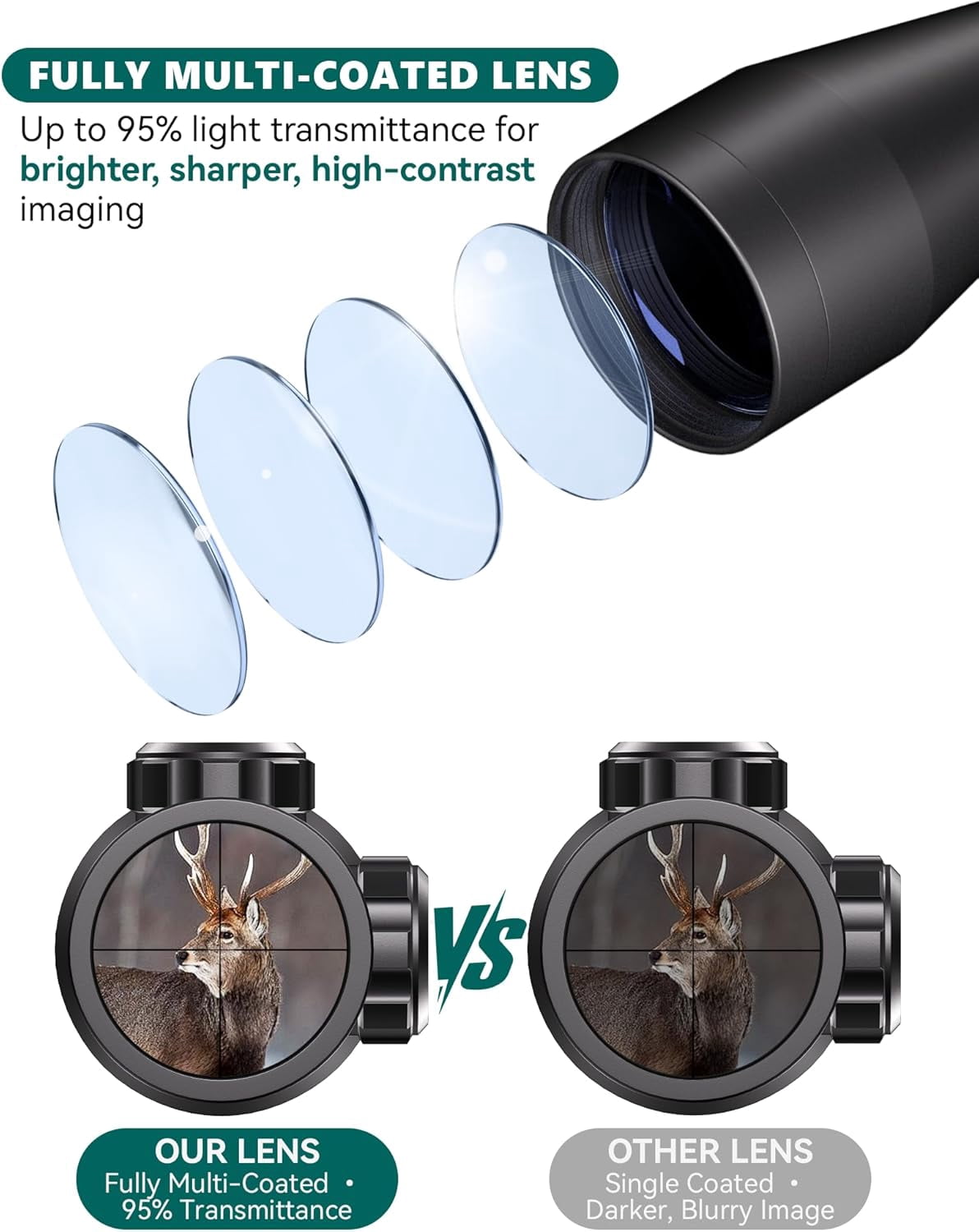 Aquilifer HT 3-9x40NL SFP Hunting Riflescope 1 inch Tube Waterproof Fogproof Shockproof