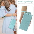 thumbnail image 4 of ELEHOLD Flip Wallet Case For Apple iPhone 15 With Strap, Non-Slip Lightweight PU Leather Flowers Flip Stand Wallet Protective Case Cover With Card Slots Lanyard ,Blue, 4 of 11