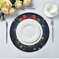 thumbnail image 5 of GZHJMY Christmas Bell Round Placemats 15.4in, Washable Heat Resistant Table Mats for Dining Tables Kitchen Wedding Party Decoration Plate Mats Set of 1 Table Mat, 5 of 7