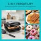 thumbnail image 1 of máquina de sándwiches de tres en uno para gofres, sándwiches y donuts para desayunos y cenas familiares, 1 of 15