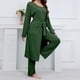 thumbnail image 1 of Puntoco Moda Mujer Sólido V-Cuello Alta Cintura Casual Manga Larga top+Pantalón Conjunto Liquidación Puntoco Puntoco-3205, 1 of 8