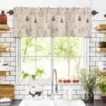 thumbnail image 3 of Vintage Christmas Tree Valances for Windows Winter Snowflake Gold Line Trees Rod Pocket Curtain Valance Window Treatment Short Curtains for Kitchen Living Room, 42"x12", 3 of 5