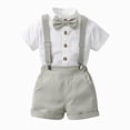 thumbnail image 2 of Toddler Kids Baby Boys Gentleman Outfit Shirt & Suspender Shorts Bow Tie Boy Baby Clothes Outfit Toddler Boy Clothes Suit 12M-5T, 2 of 7
