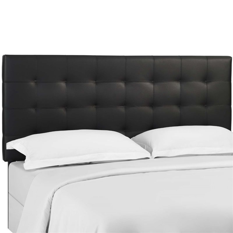 Modway Paisley Tufted Faux Leather King California King Headboard in Black
