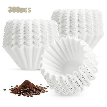 AOWOO 1-2 Cup Basket Coffee Filters, 300 Count Disposable Small Coffee Filter Paper, Compatible with Kalita Wave Dripper 155 Series, Single Serve Coffee Pot, Pour Over and Drip Coffee Maker